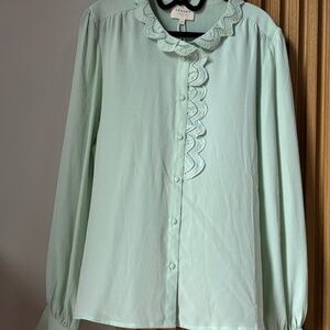 Sezane Chlo Shirt Pastel Green - Size 12